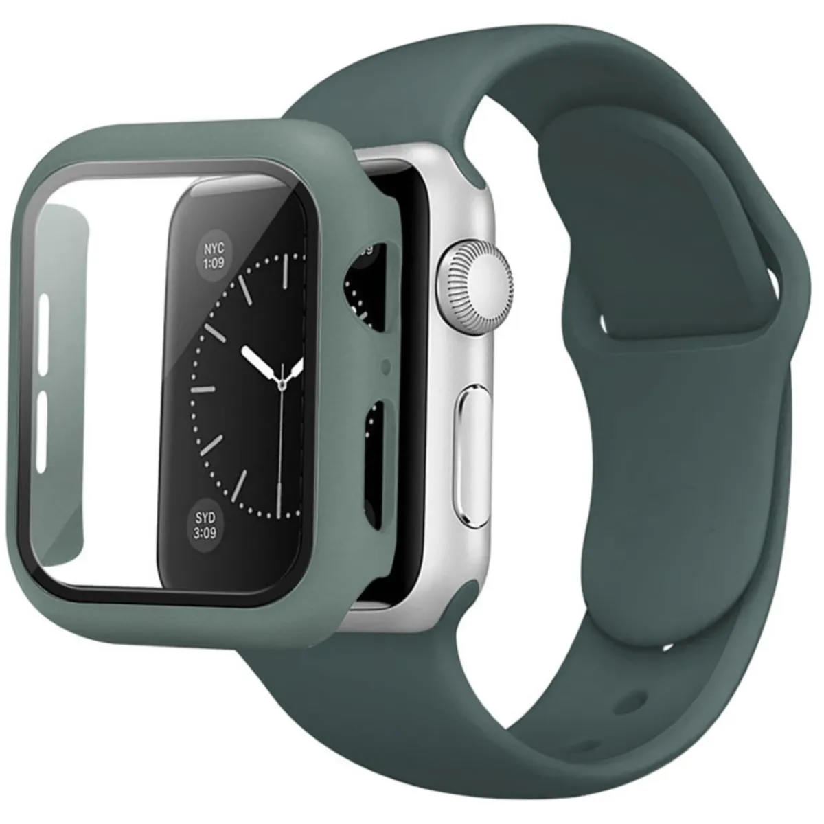 TECNOPALACE - Pack Correa Más Protector Vidrio Templado Para Apple Watch 44MM
