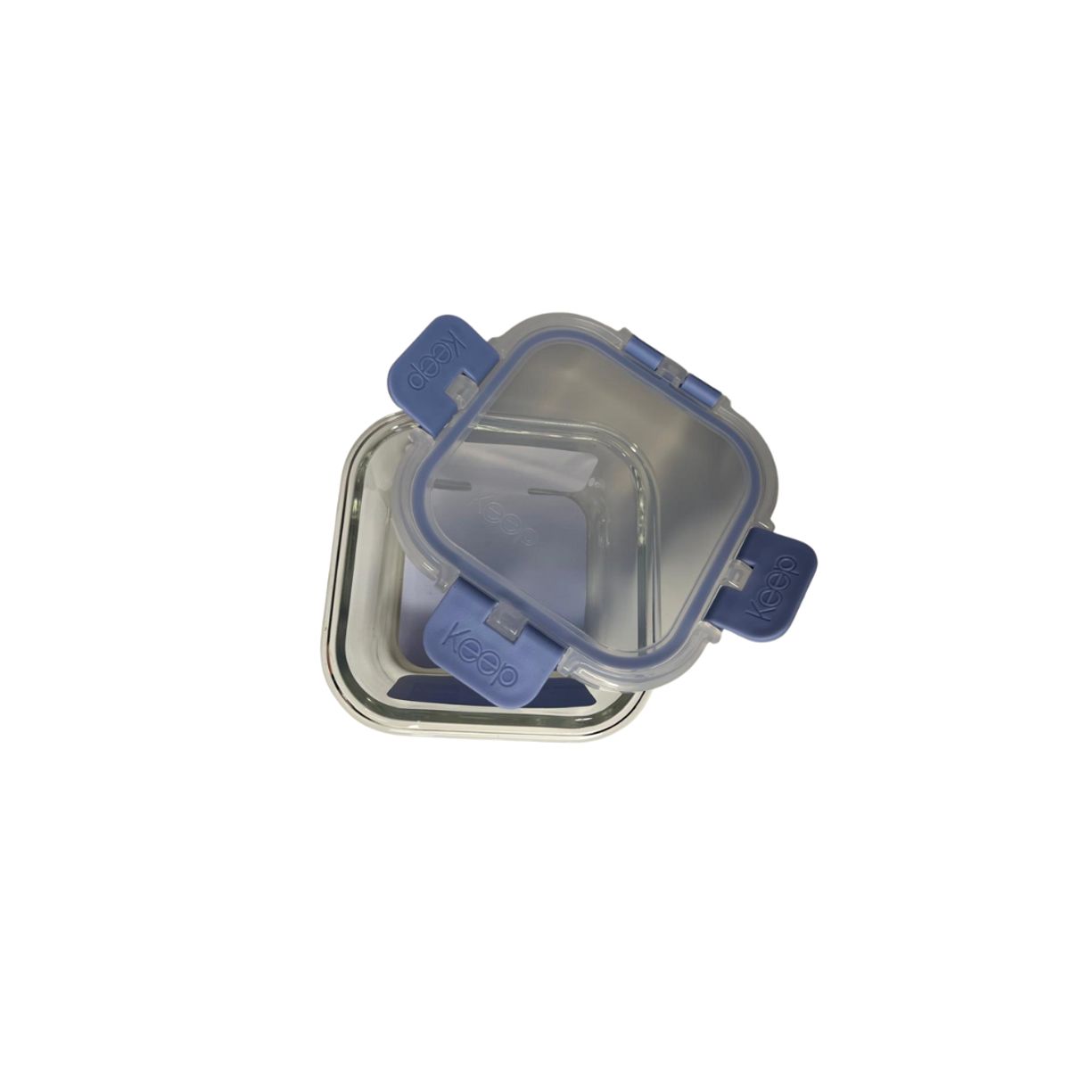 KEEP - Hermético Cuadrado Vidrio Libre Bpa  Azul  Keep 520ml