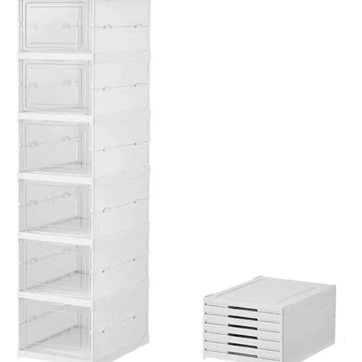GENERICO - Zapatero Vertical Plegable 6 Pares- Organizador De Zapatos Blanco