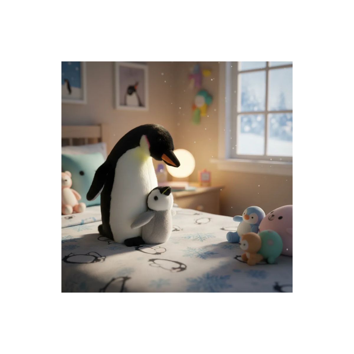 GENERICO - Peluche De Pingüino Con Hijo 50Cm Animales Kawaii