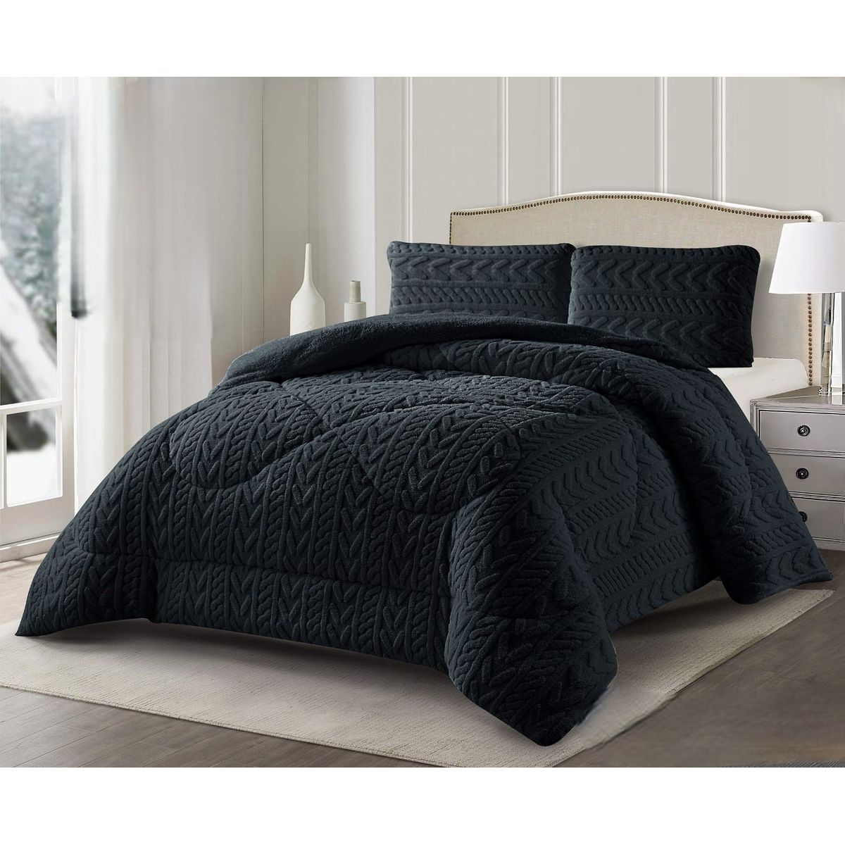 GENERICO - COBERTORES TEXTURIZADOS PARA INVIERNO SHERPAS CON CHIPORROS