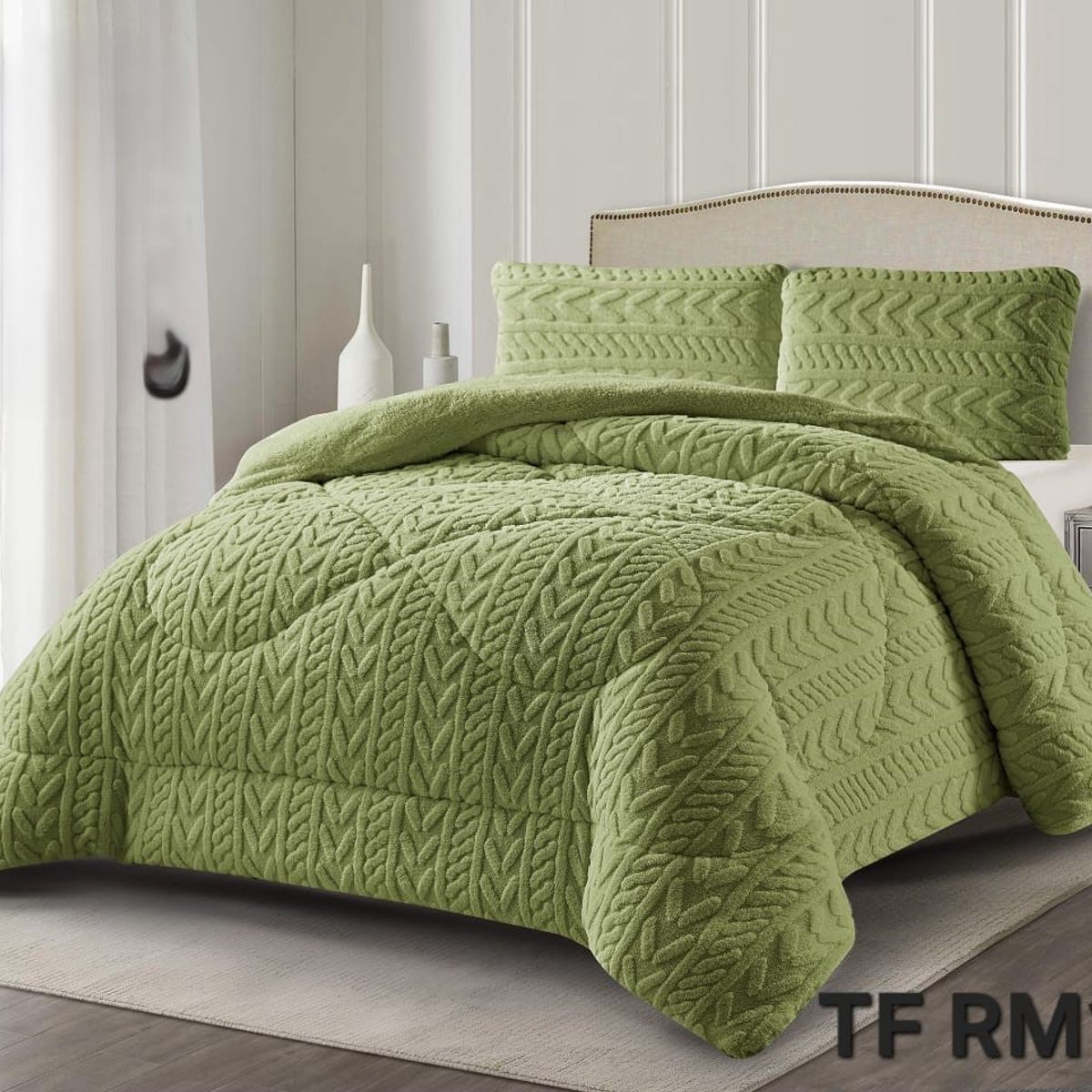 GENERICO - COBERTORES TEXTURIZADOS PARA INVIERNO SHERPAS CON CHIPORROS