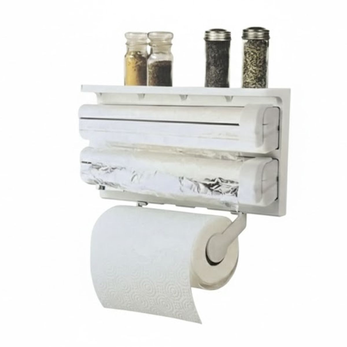 GENERICO - Dispensador Triple Porta Rollo Toalla Nova Cocina Blanco