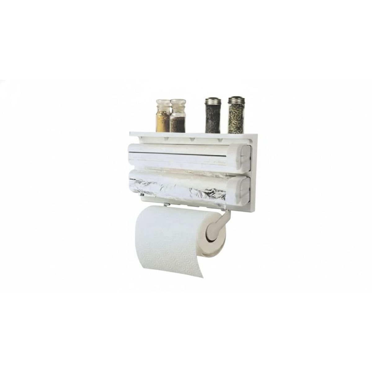GENERICO - Dispensador Triple Porta Rollo Toalla Nova Cocina Blanco
