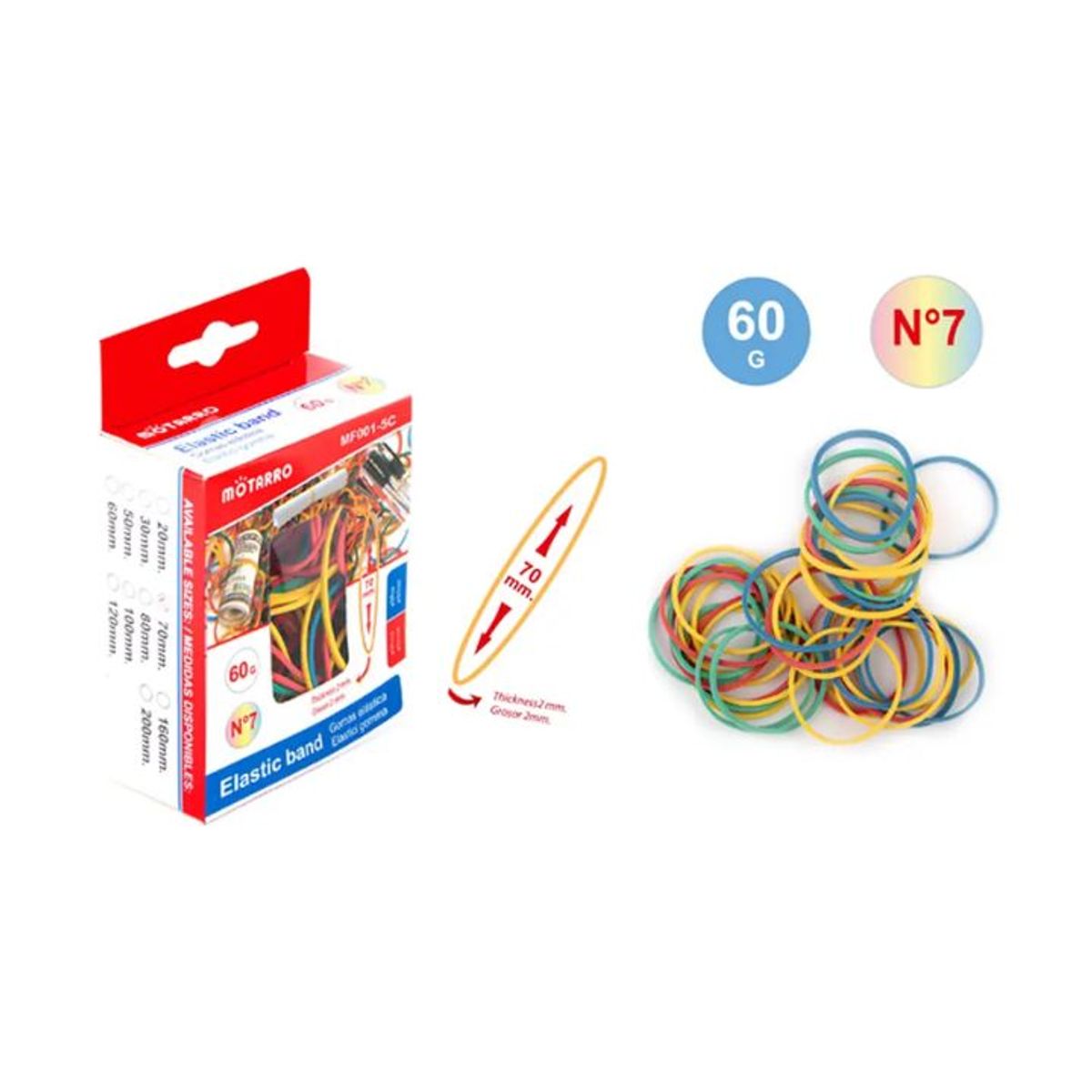 GENERICO - Elásticos Multicolor Grosor 1,5 mm