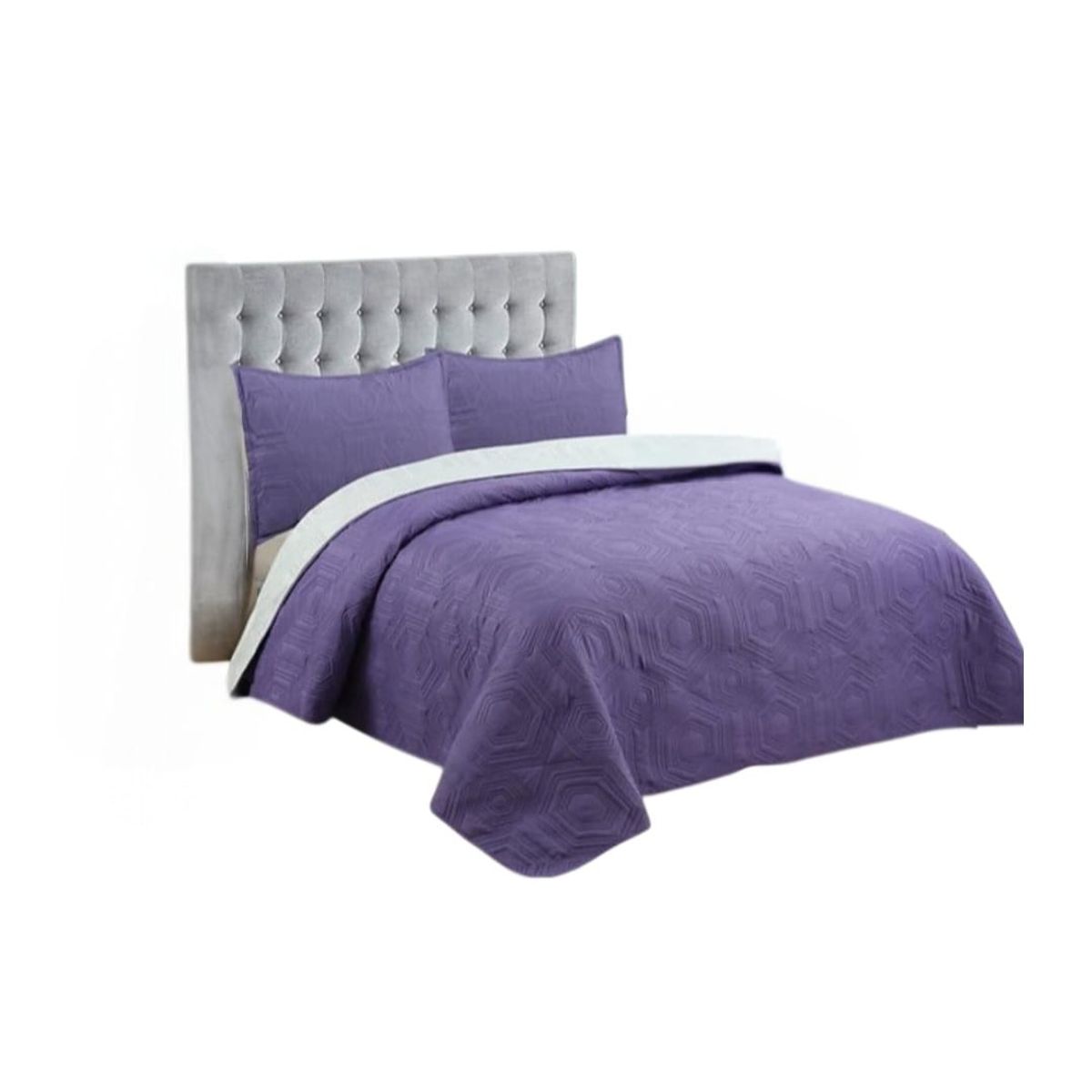 GENERICO - Cubrecama Quilt De Verano 2 Plazas Color Morado