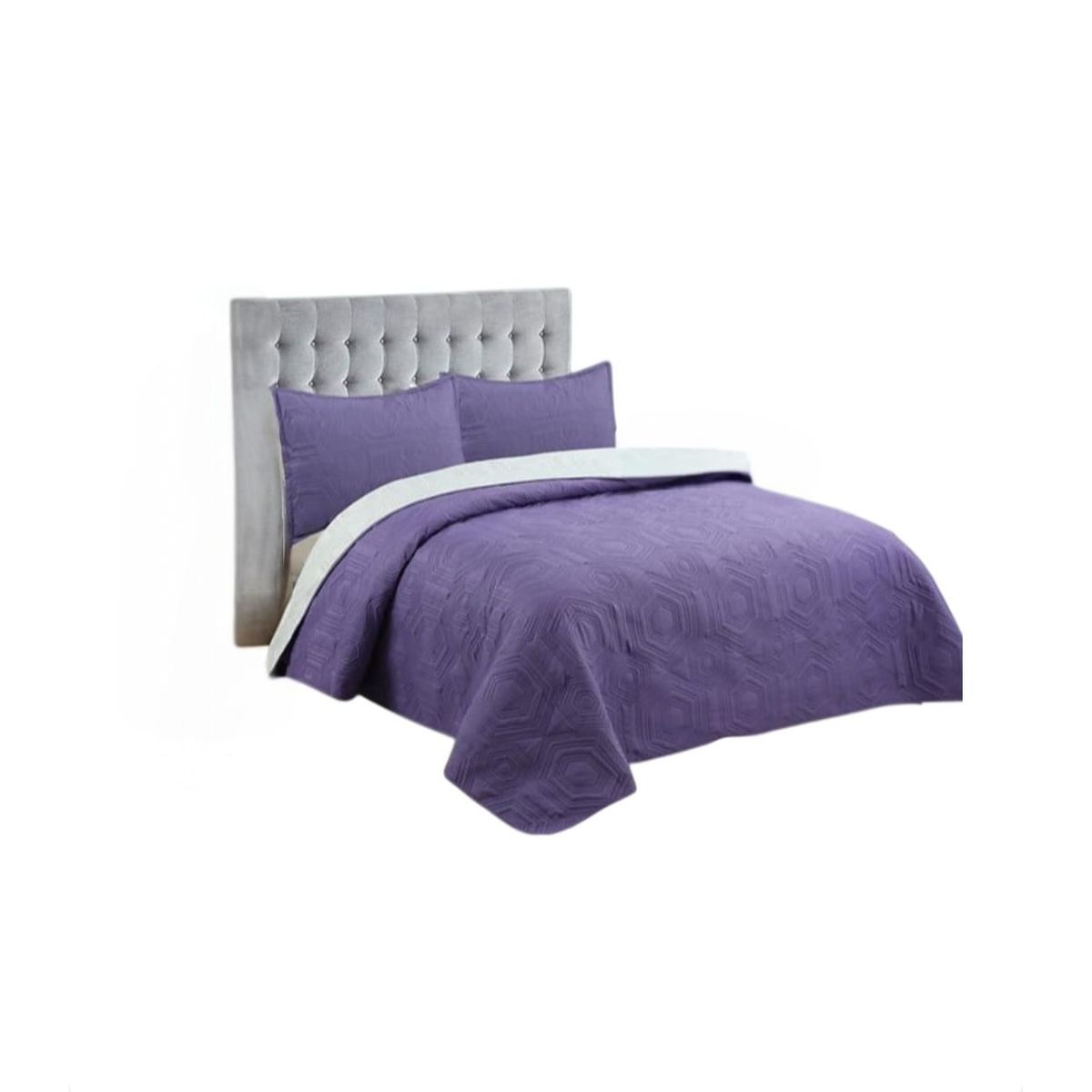 GENERICO - Cubrecama Quilt De Verano 2 Plazas Color Morado