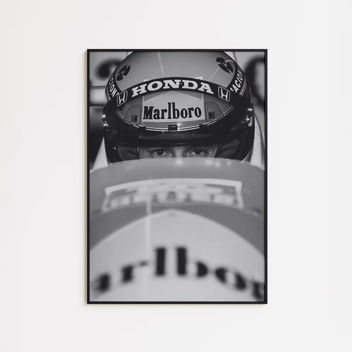 GENERICO - Cuadro Ayrton Senna F1  Primer Plano + Marco
