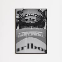 Cuadro Ayrton Senna F1 Primer Plano + Marco