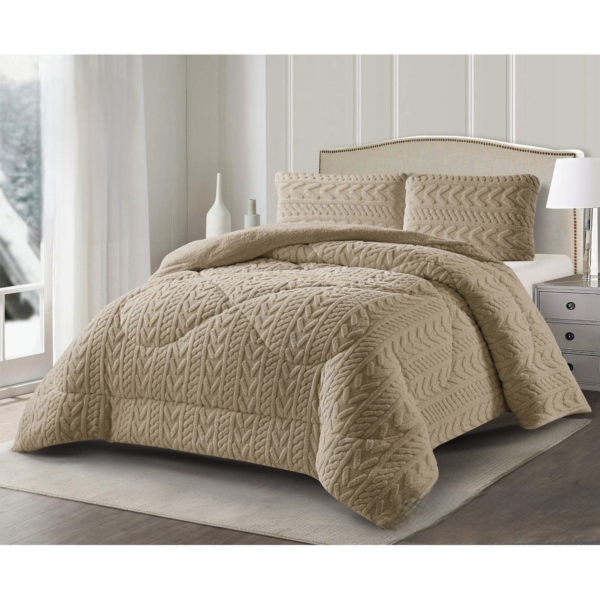 GENERICO - COBERTORES TEXTURIZADOS PARA INVIERNO SHERPAS CON CHIPORROS