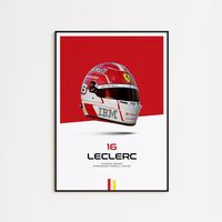 Cuadro Charles Leclerc F1 Casco Ferrari - Piloto Fórmula 1