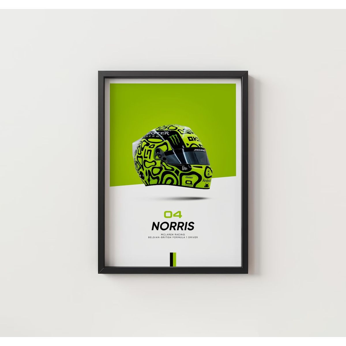 GENERICO - Cuadro McLaren F1 Casco Lando Norris - Piloto de Fórmula 1 + Marco