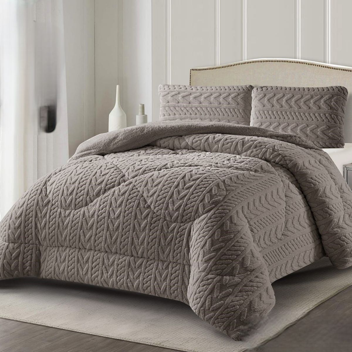 GENERICO - COBERTORES TEXTURIZADOS PARA INVIERNO SHERPAS CON CHIPORROS