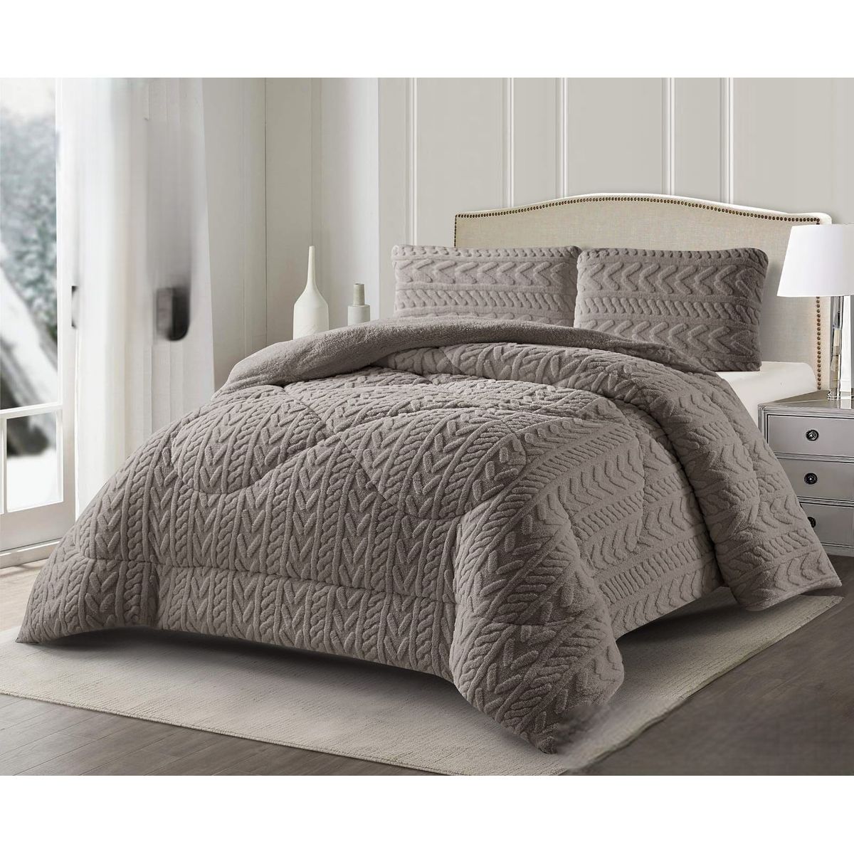 GENERICO - COBERTORES TEXTURIZADOS PARA INVIERNO SHERPAS CON CHIPORROS