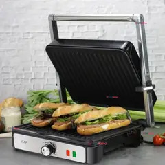 RAF - Plancha Parrillera Eléctrica 2000W Asadora Doble Cara Antiadherente