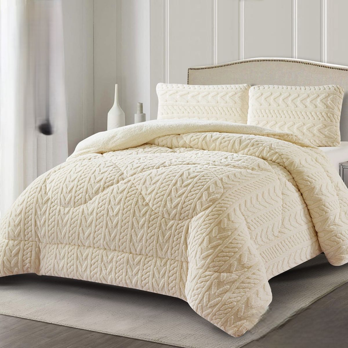 GENERICO - COBERTORES TEXTURIZADOS PARA INVIERNO SHERPAS CON CHIPORROS