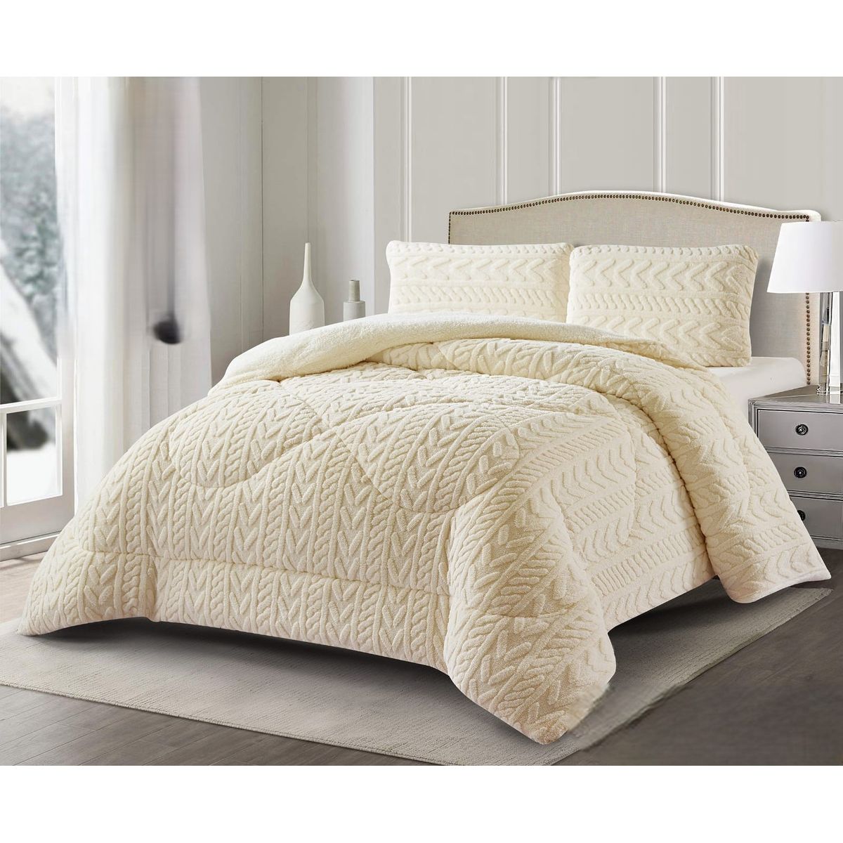 GENERICO - COBERTORES TEXTURIZADOS PARA INVIERNO SHERPAS CON CHIPORROS