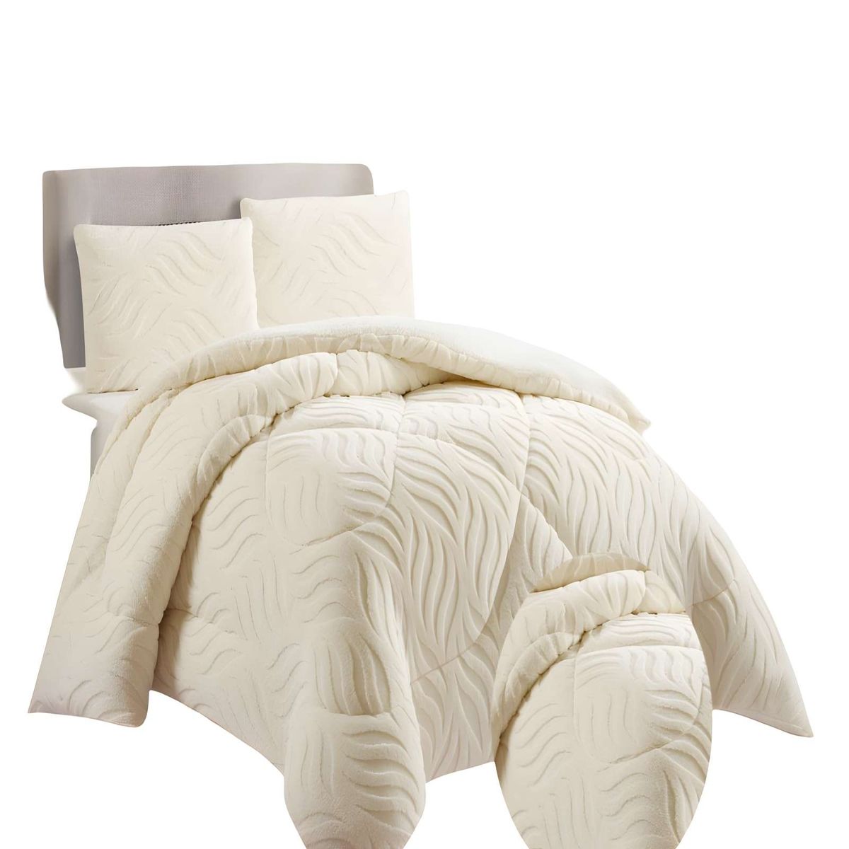GENERICO - COBERTOR DE INVERNO TEXTURIZADA  KING BEIGE