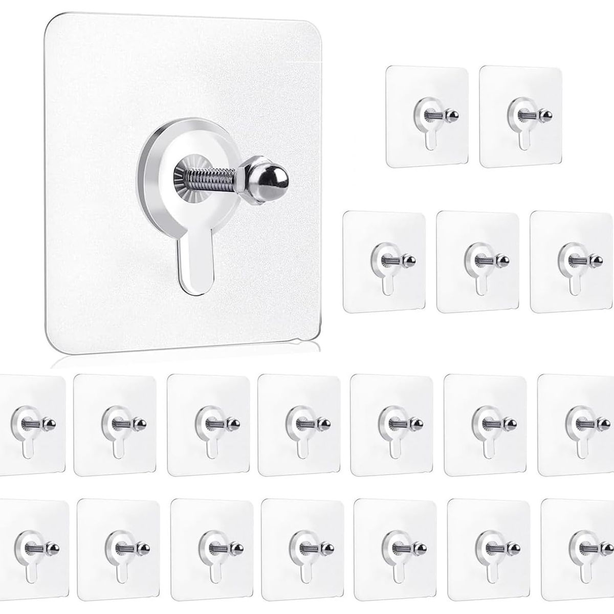 ATURE - Pack 20 Colgador Forma Clavo Adhesivos De Pared Para Colgar