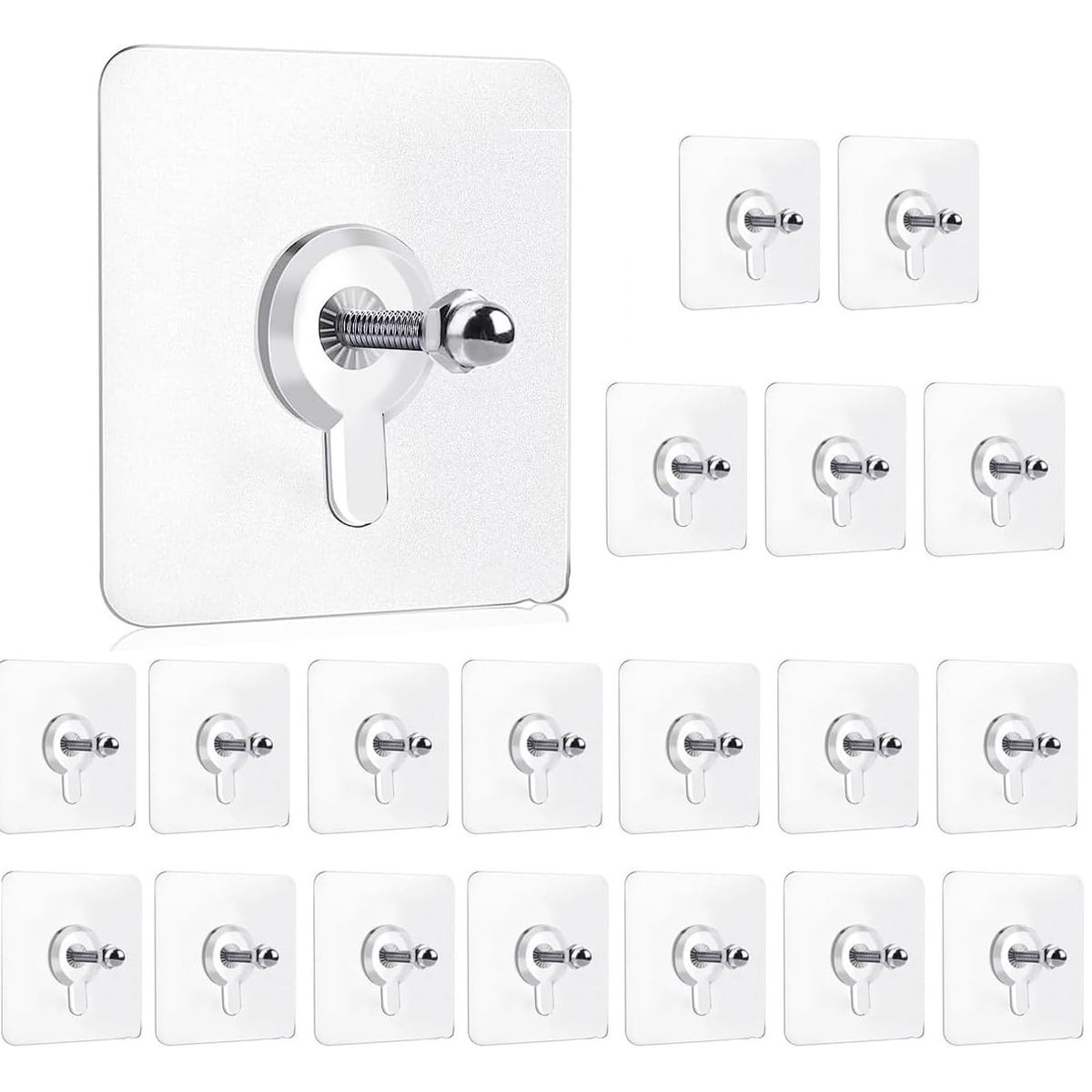 ATURE - Pack 20 Colgador Forma Clavo Adhesivos De Pared Para Colgar