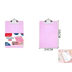 GENERICO - Tablero con Pinza Fucsia Trasparente24x38cm