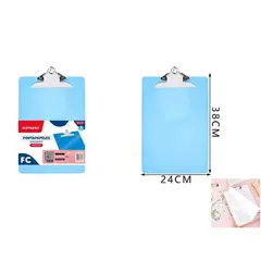 GENERICO - Tablero con Pinza Azul Trasparente24x38cm