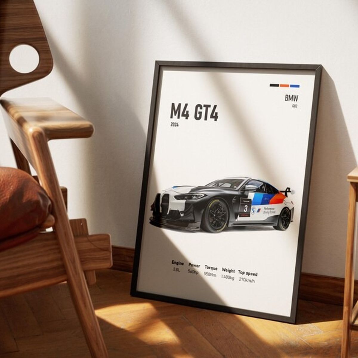 GENERICO - Cuadro BMW M4 GT4  Automovilismo Deportivo + Marco