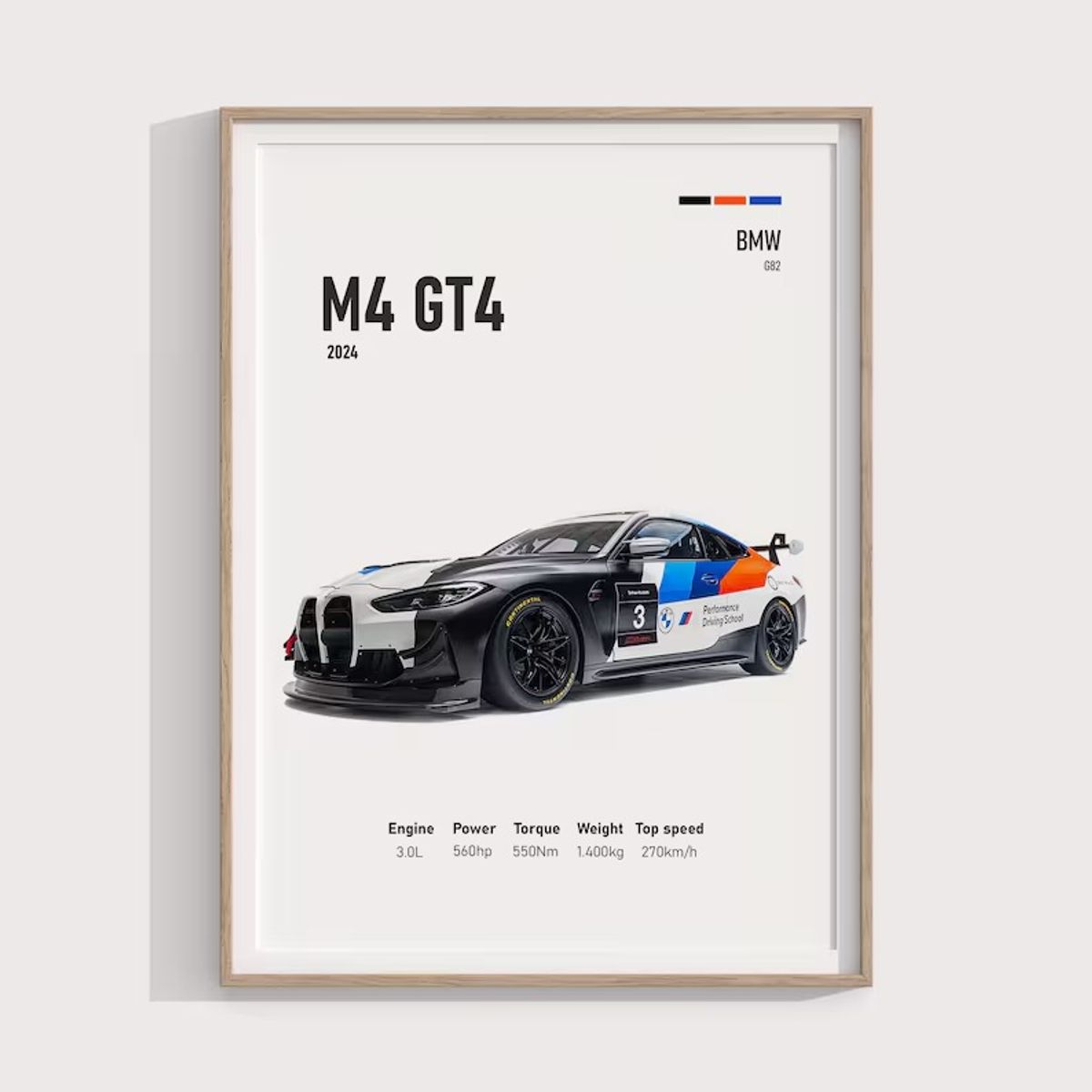 GENERICO - Cuadro BMW M4 GT4  Automovilismo Deportivo + Marco