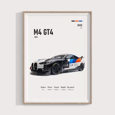 Imagen 2 del producto Cuadro BMW M4 GT4 Automovilismo Deportivo + Marco