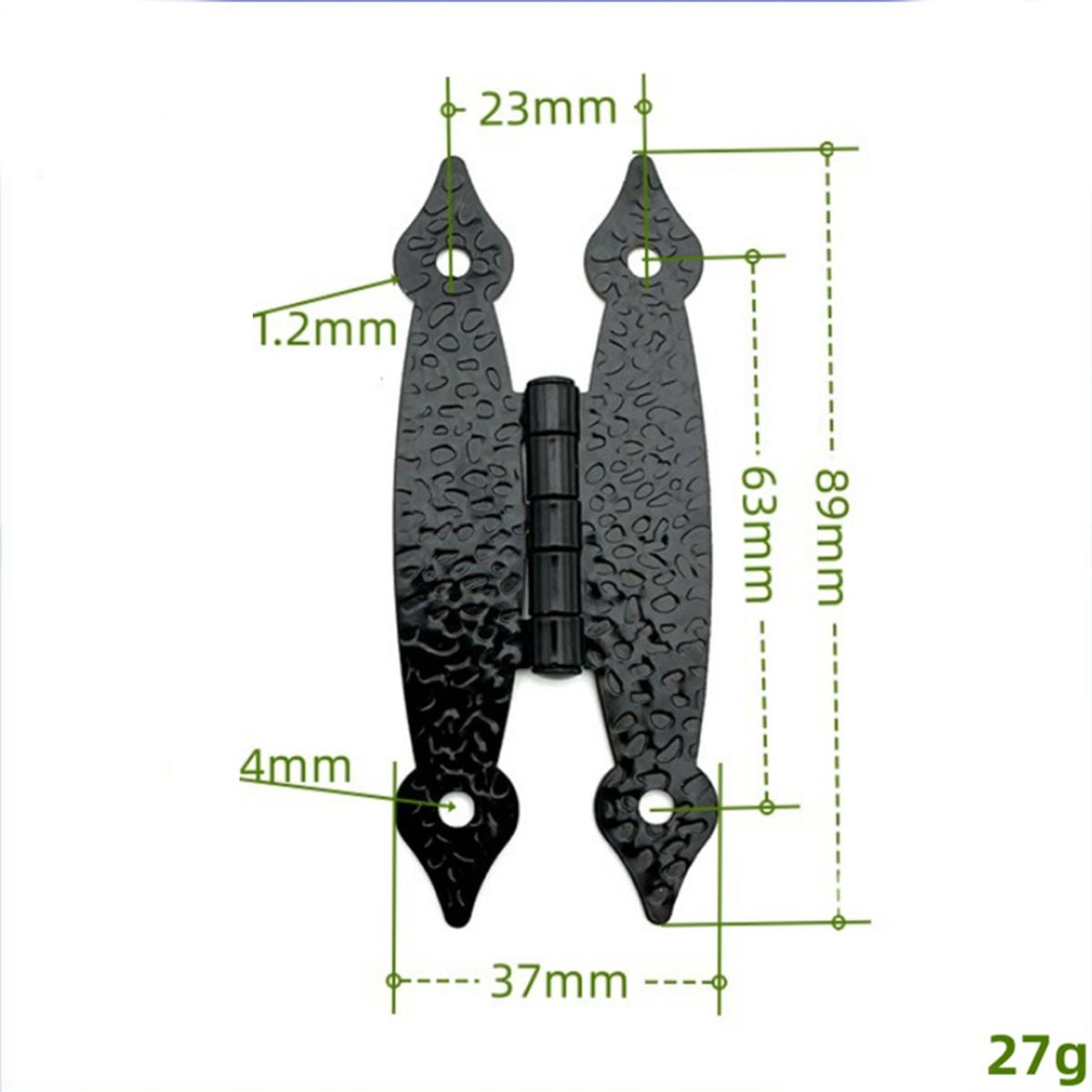 ATURE - 10 Pcs Bisagra Vintage Mariposa 89x37mm Con Tornillo Negro