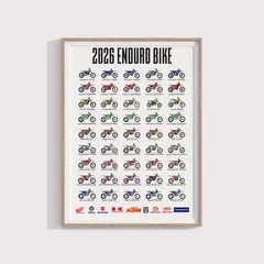 GENERICO - Cuadro Colección Motos De Enduro 2026 - Off-road + Marco Negro