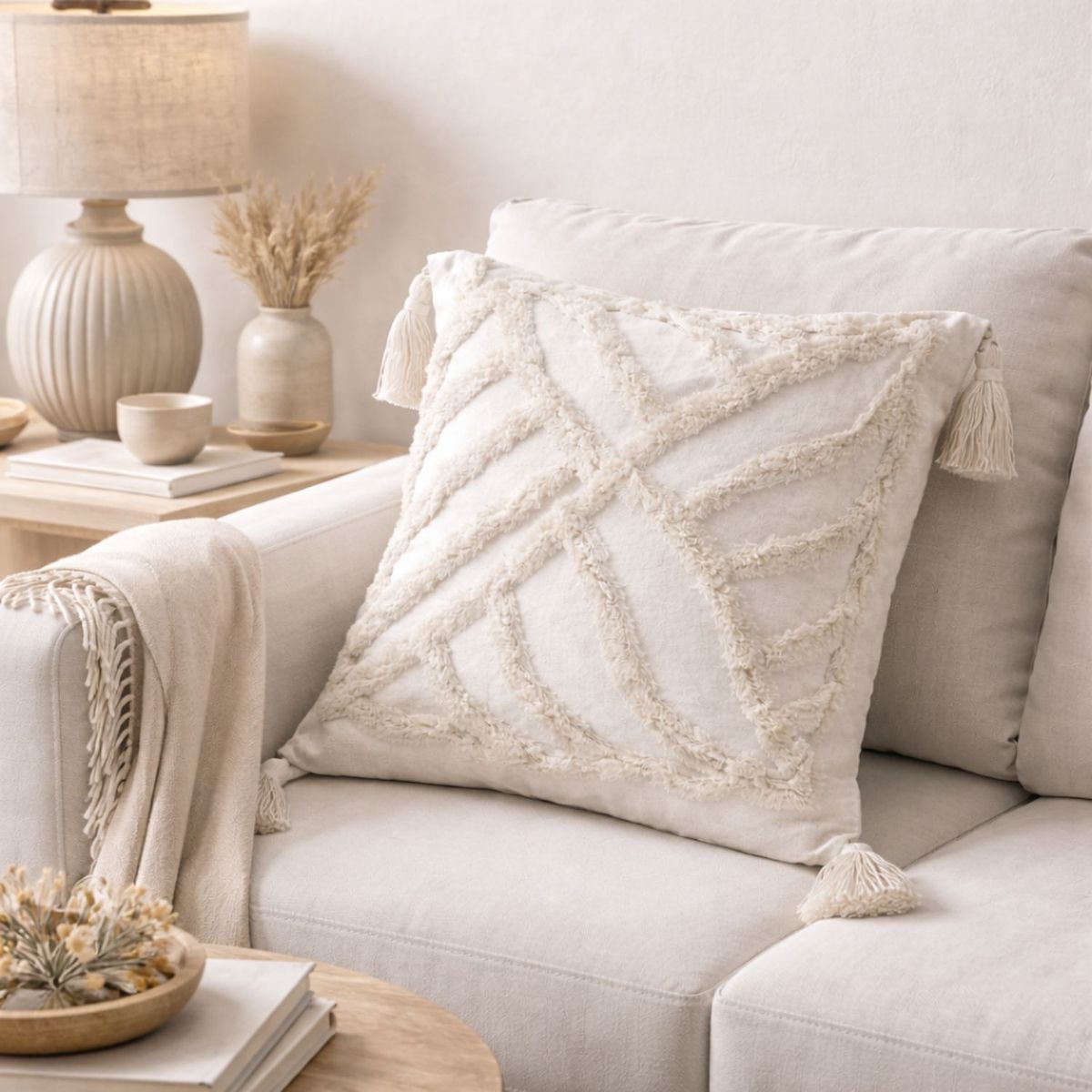 COLETTE - Funda De Cojín Boho Asimétrica 45 x 45