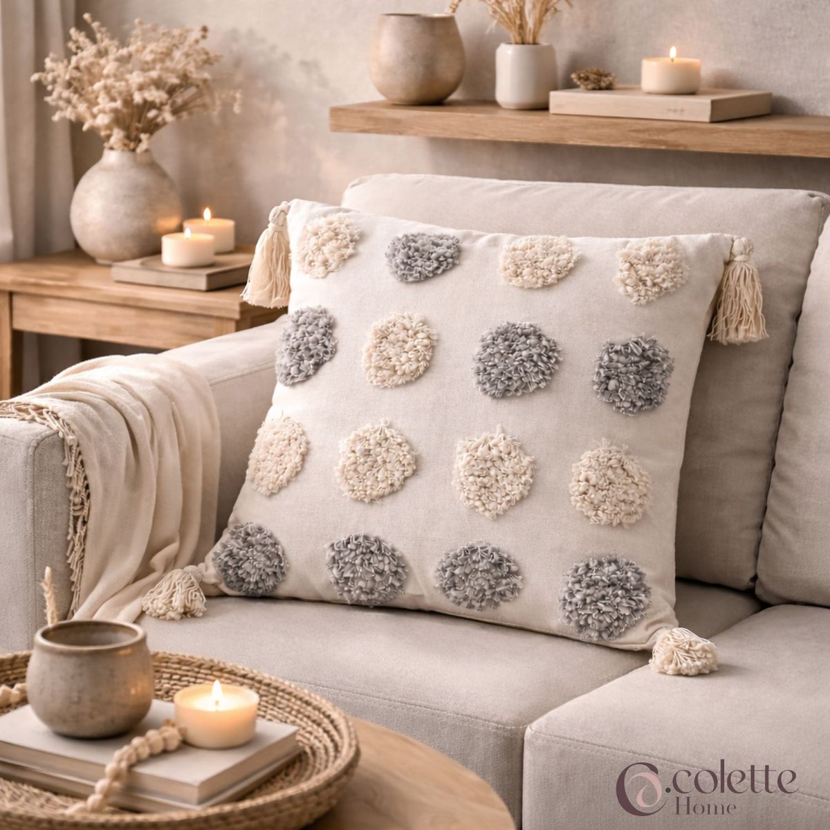 COLETTE - Funda De Cojín Boho Circle 45 x 45