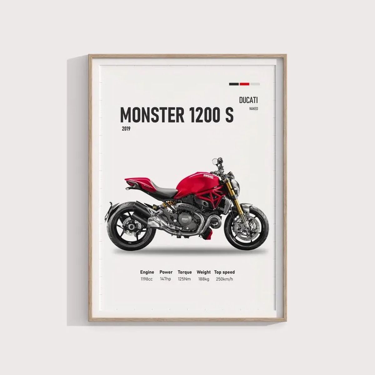 GENERICO - Cuadro Ducati Monster 1200 - Motociclismo Deportivo + Marco