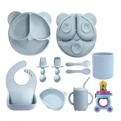 GENERICO - Set De Alimentación Silicona Dividida Con Ventosa Bebés 10pz