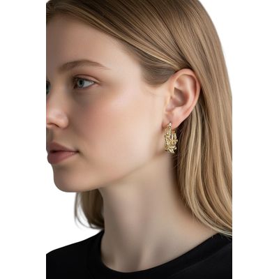 Imagen 2 del producto Aro semiargolla irregular torcida enchapados en oro