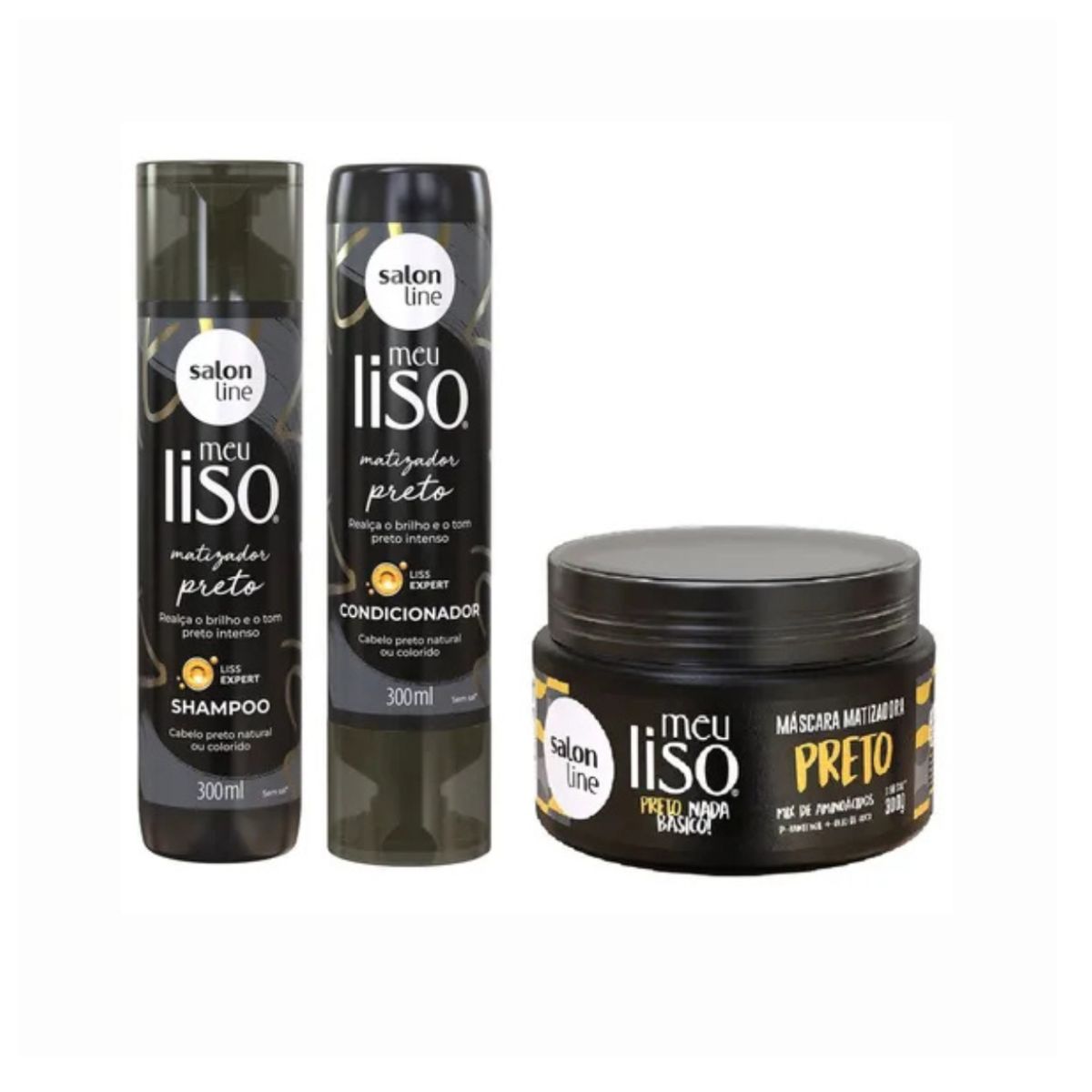 SALON LINE - Pack shampoo Acondicionador y Mascara Matizadora Negro Salon Line
