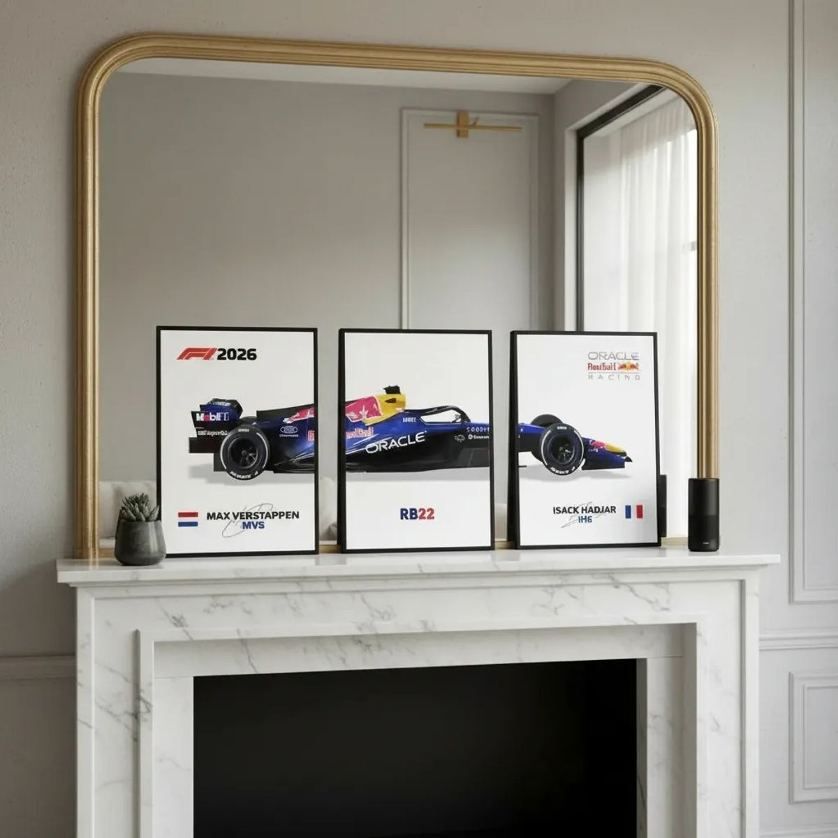 GENERICO - Set De 3 Cuadros Red Bull F1 RB22: Verstappen y Hadjar 2026 + Marco