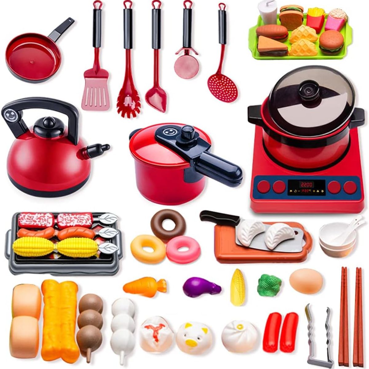KUANGYE - 61 Piezas,juego De Juguetes De Cocina Para Niños Pequeños