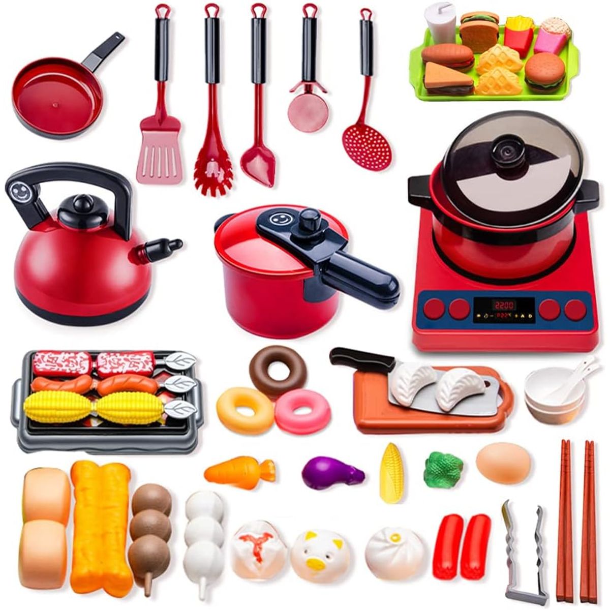 KUANGYE - 61 Piezas,juego De Juguetes De Cocina Para Niños Pequeños