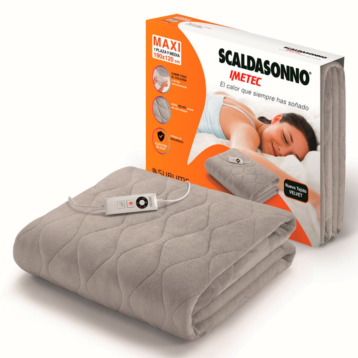 SCALDASONNO - Calientacama Velvet Maxi 1 1/2 Plaza