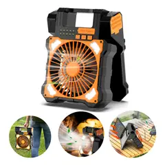 EVERSO - Ventilador Camping Solar Recargable 5velocidadecon Con Led