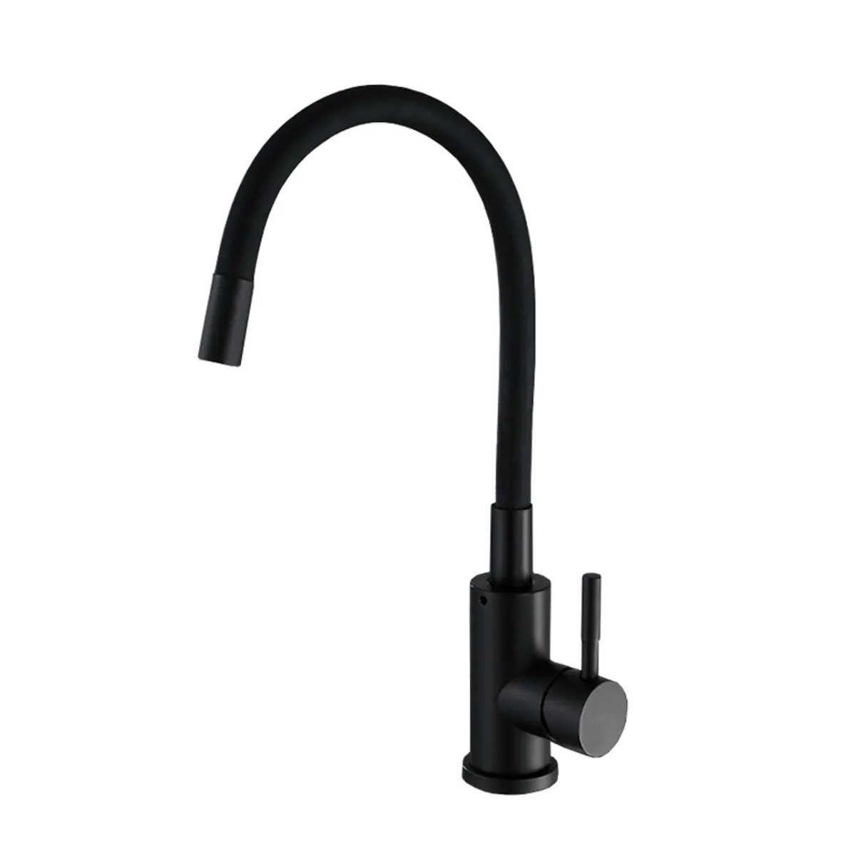 KINDA NICE - Llave Lavaplatos Monomando Cuello Flexible Negro Giratorio