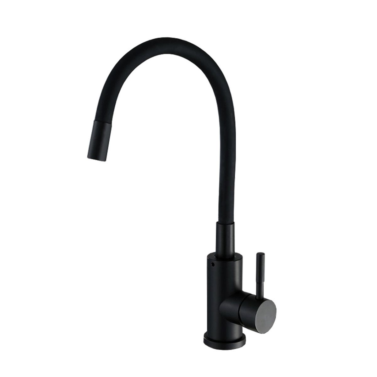 KINDA NICE - Llave Lavaplatos Monomando Cuello Flexible Negro Giratorio