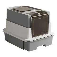 EVERSO - Arenero Gato Cerrado Grande 2puerta Con Tapa Y Pala 50x35x35