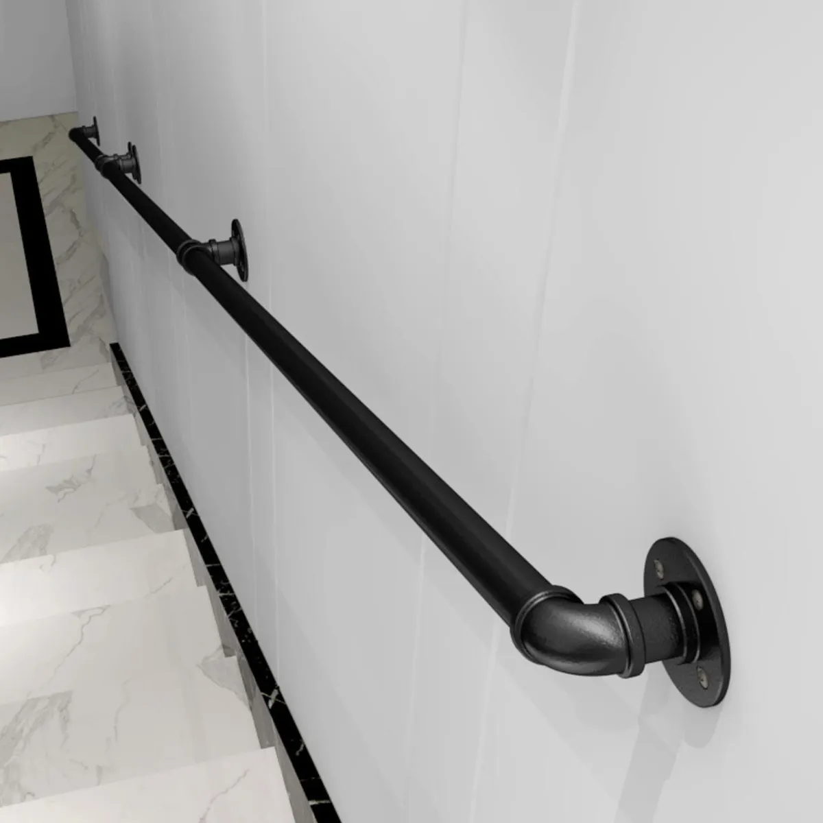 ATURE - Barandilla De Hierro De 3m Para Escalera + Tornillos