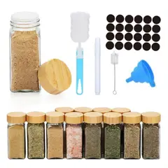 ATURE - 12 Frascos De Vidrio Especieros Tapa Almacenamiento 120ml