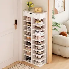 EVERSO - Organizador Estante Zapatos Con Cajone 16 Pares 8 Niveles