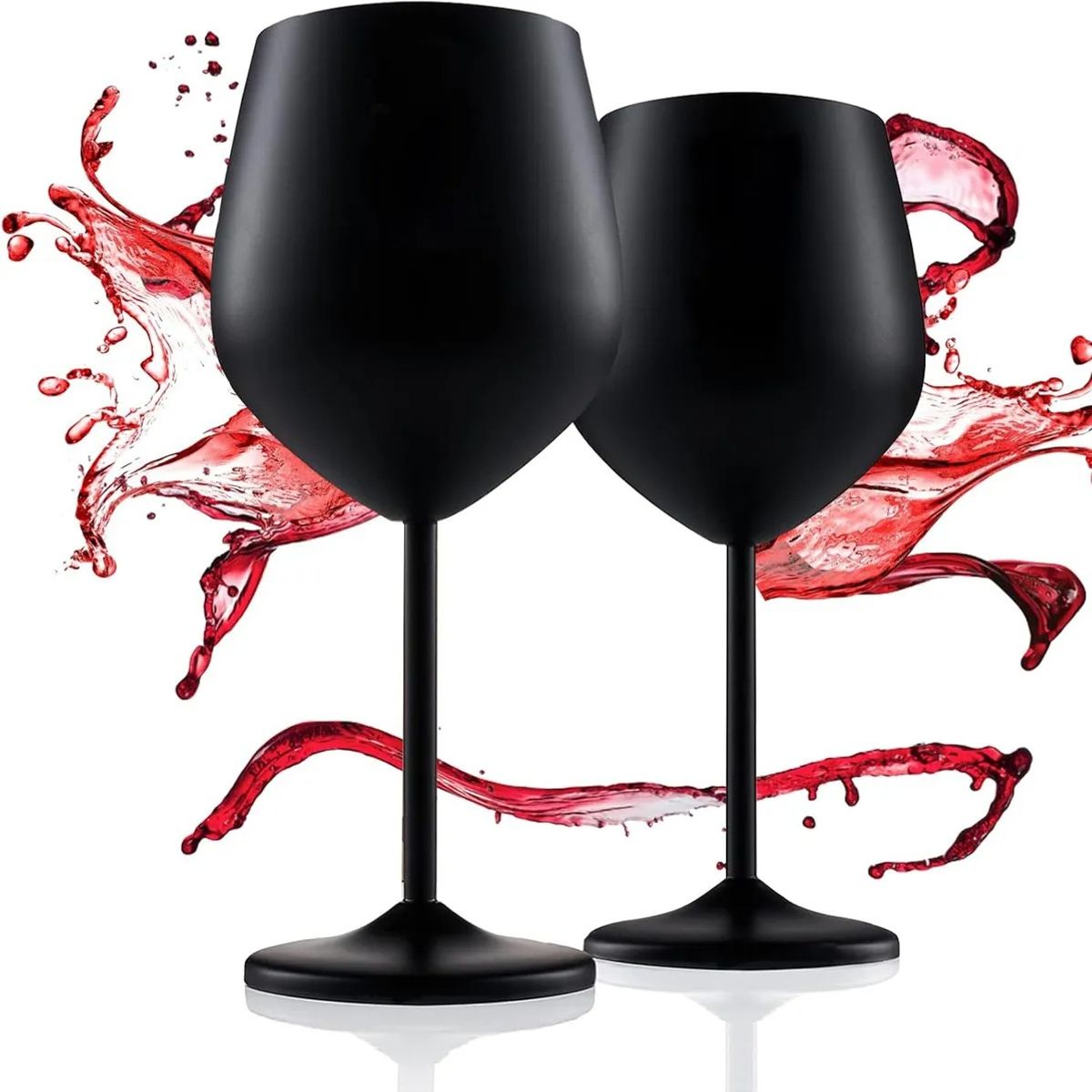 EVERSO - Set 2 Copas De Vino 550ml De Acero Inoxidable Irrompibles