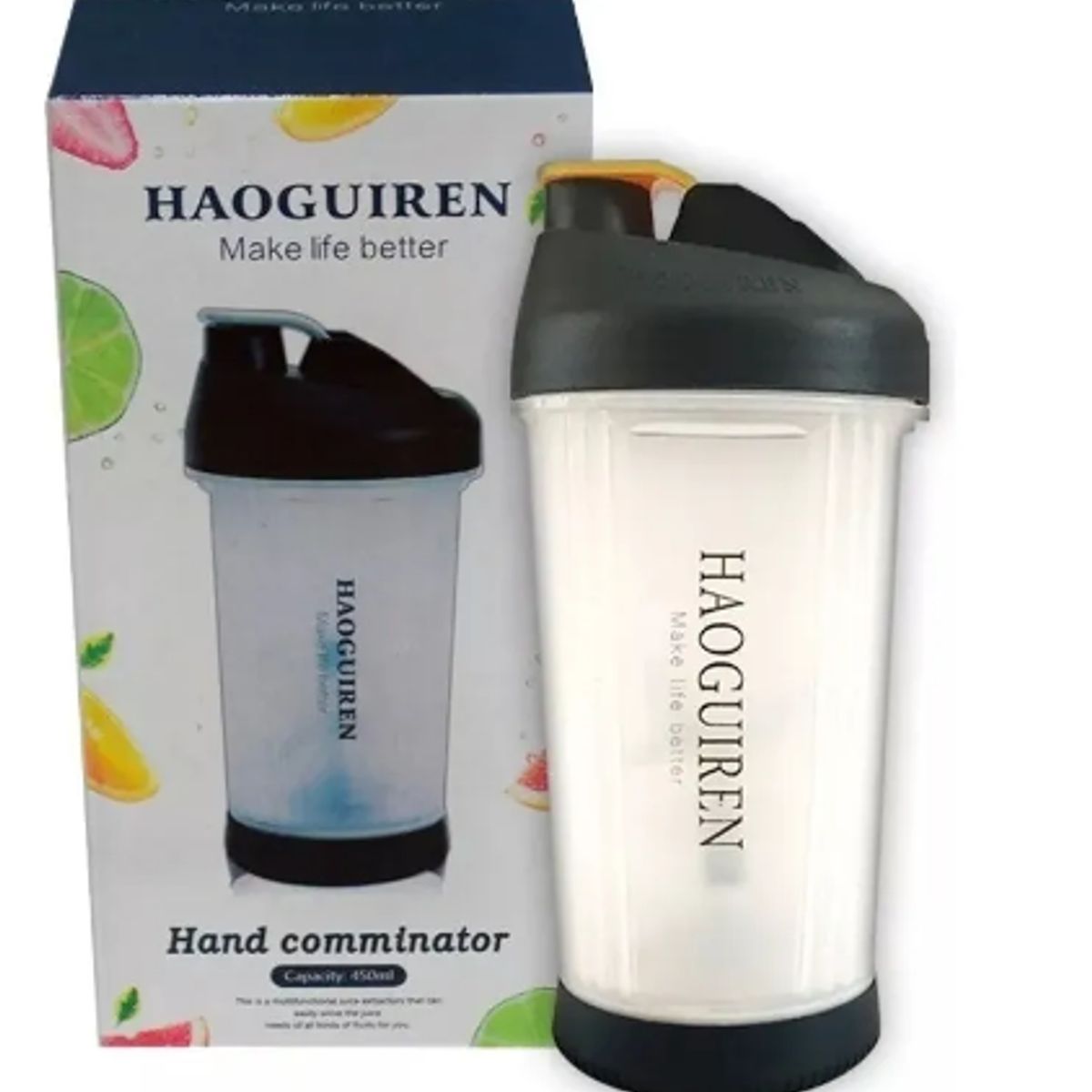 GENERICO - Licuadora Portátil Haoguiren Vaso Para Batidos 450ml Negro